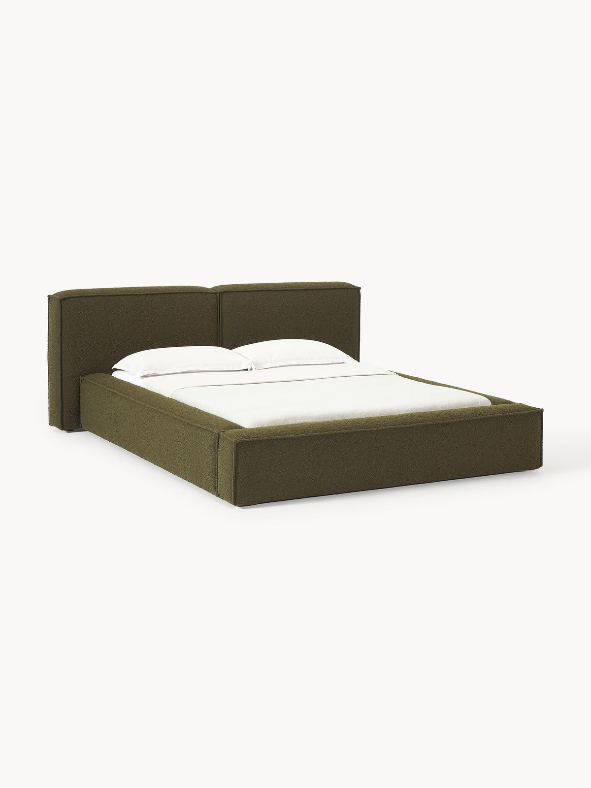 Lenroven Upholstered Bed in Bouclé with Storage