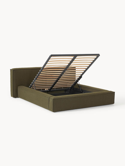 Lenroven Upholstered Bed in Bouclé with Storage