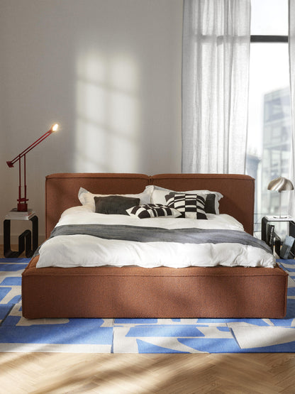 Lenroven Upholstered Bed in Bouclé with Storage