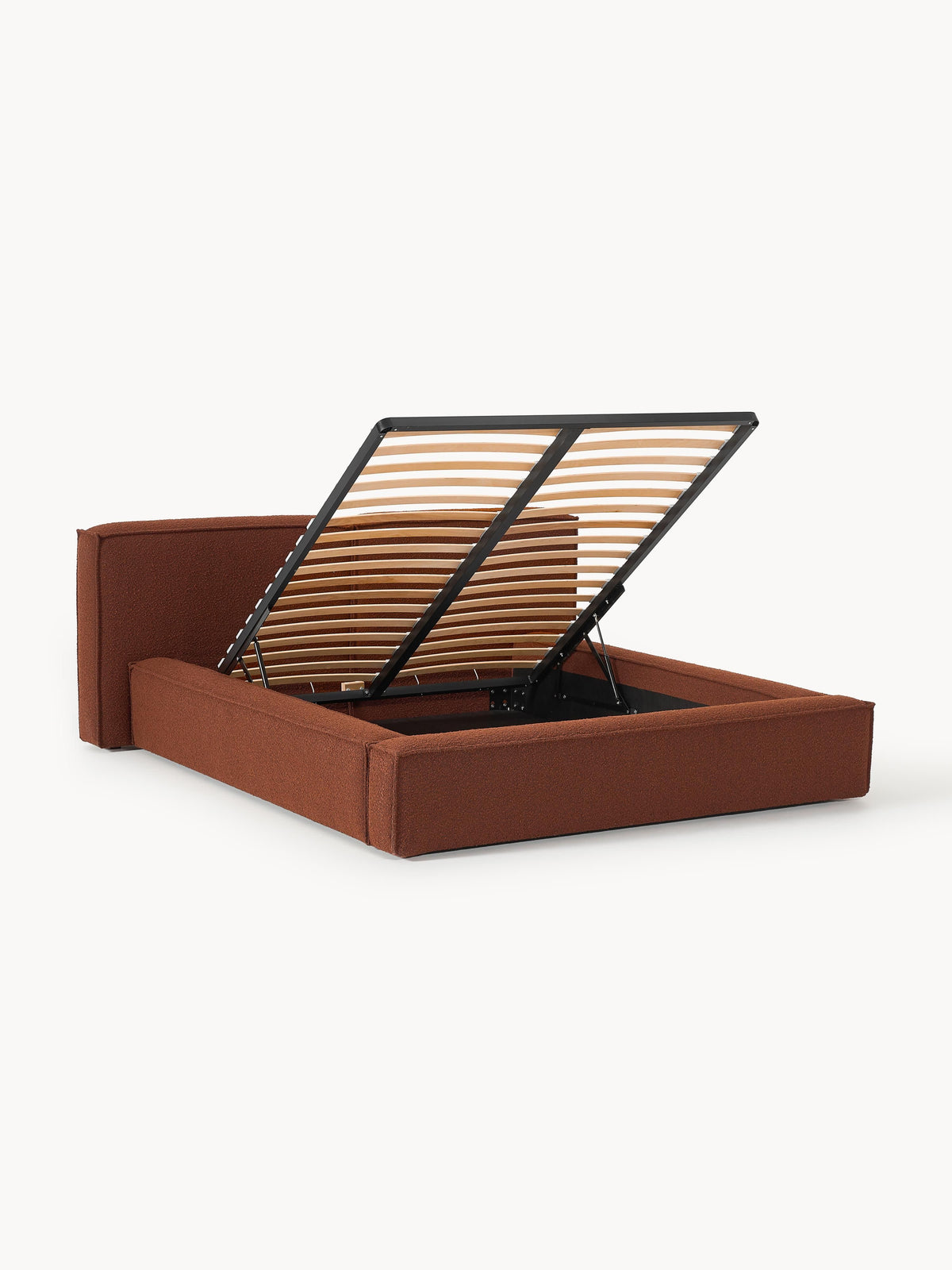 Lenroven Upholstered Bed in Bouclé with Storage