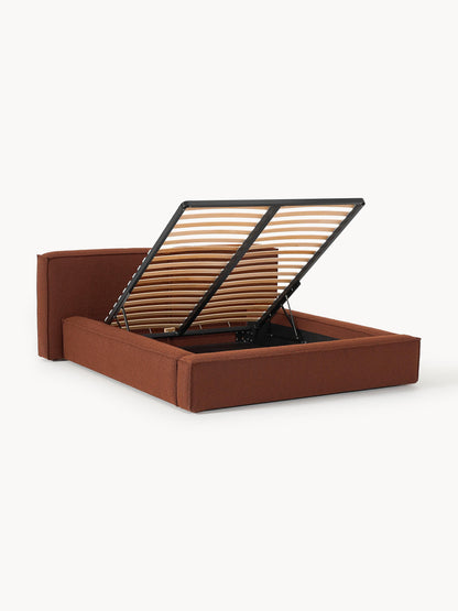 Lenroven Upholstered Bed in Bouclé with Storage