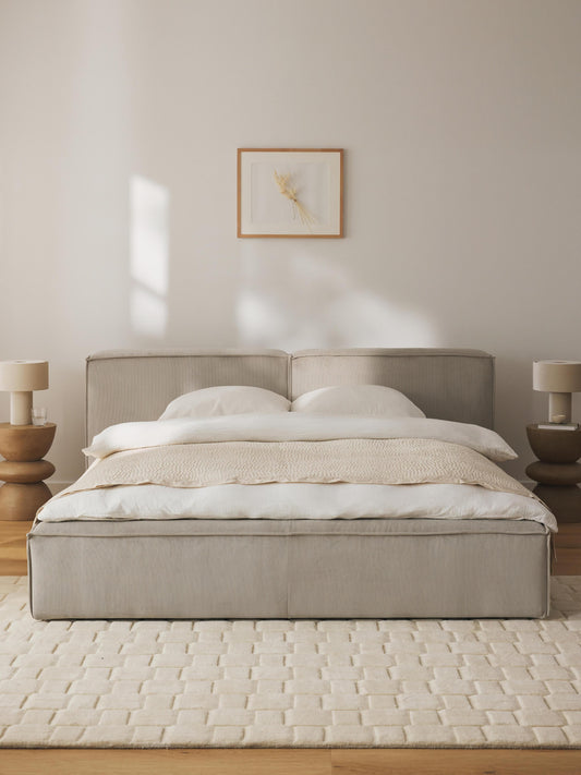 Lenroven Upholstered Storage Bed in Corduroy
