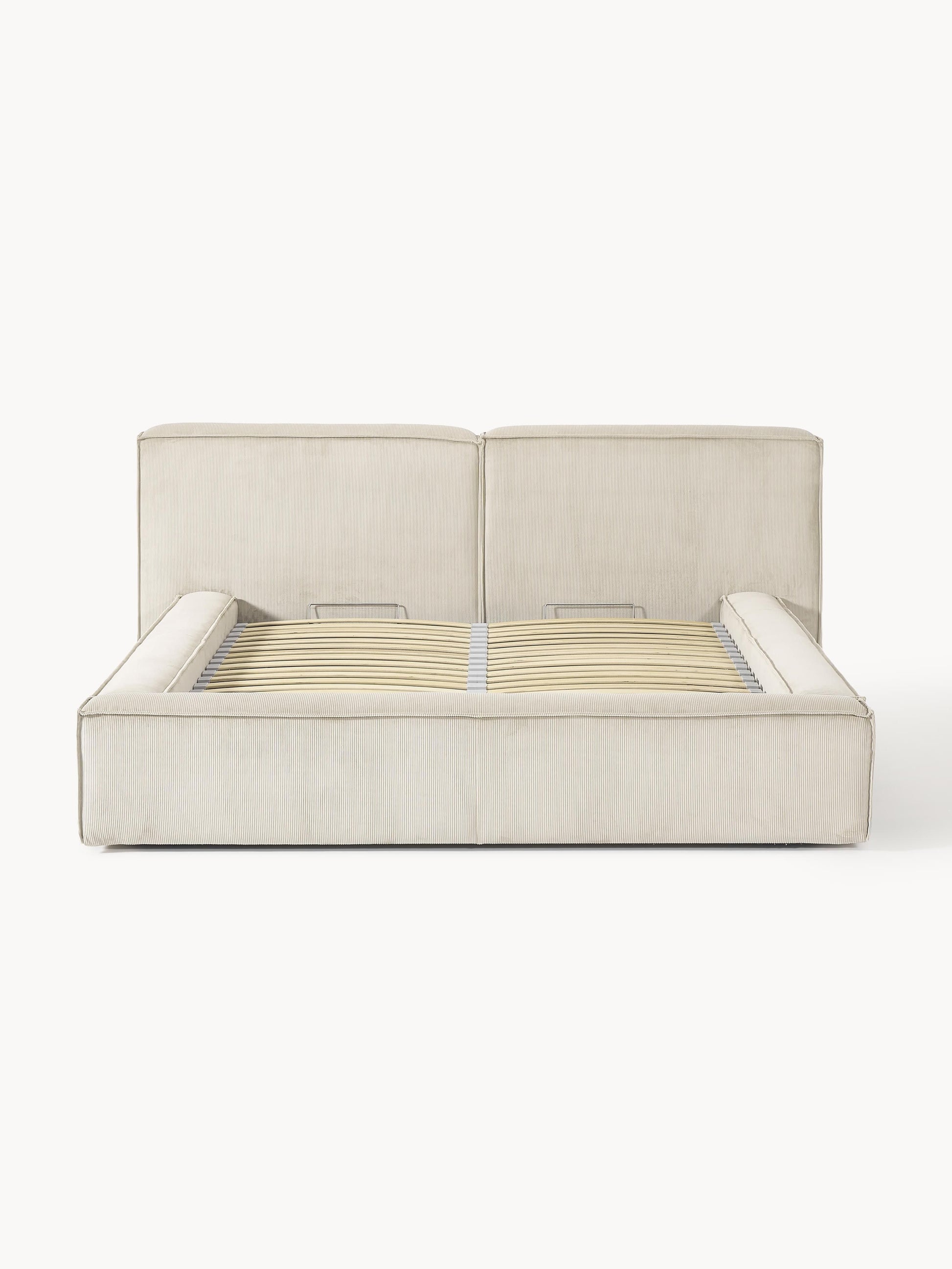 Lenroven Upholstered Storage Bed in Corduroy