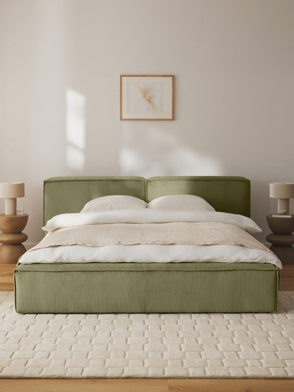 Lenroven Upholstered Storage Bed in Corduroy