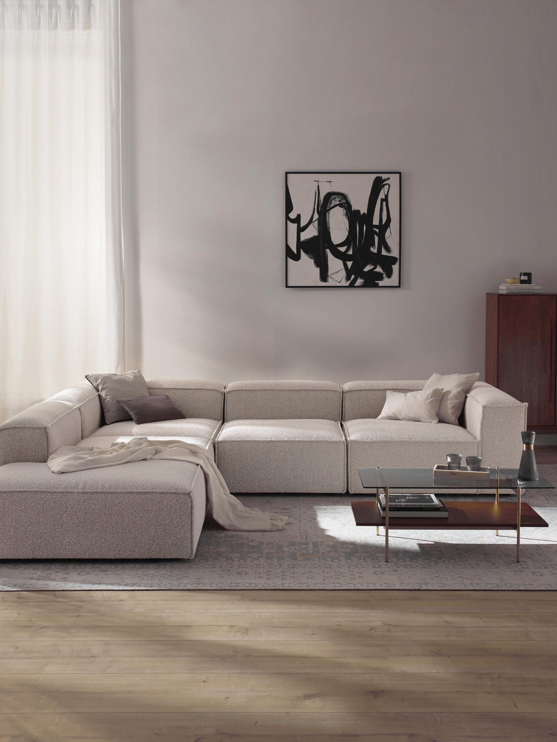 Lenroven XL Modular Bouclé Corner Sofa (4-Seater)
