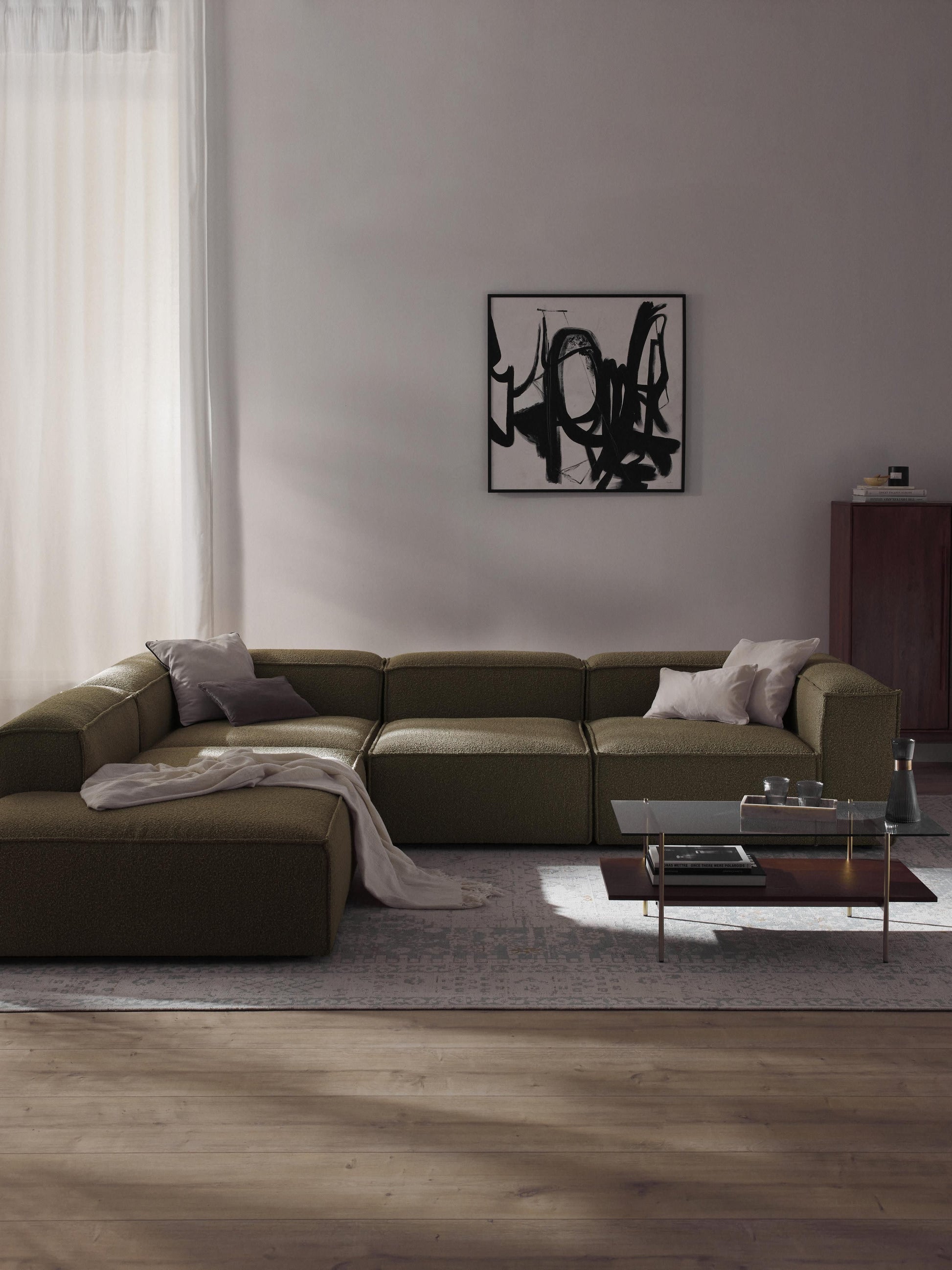 Lenroven XL Modular Bouclé Corner Sofa (4-Seater)
