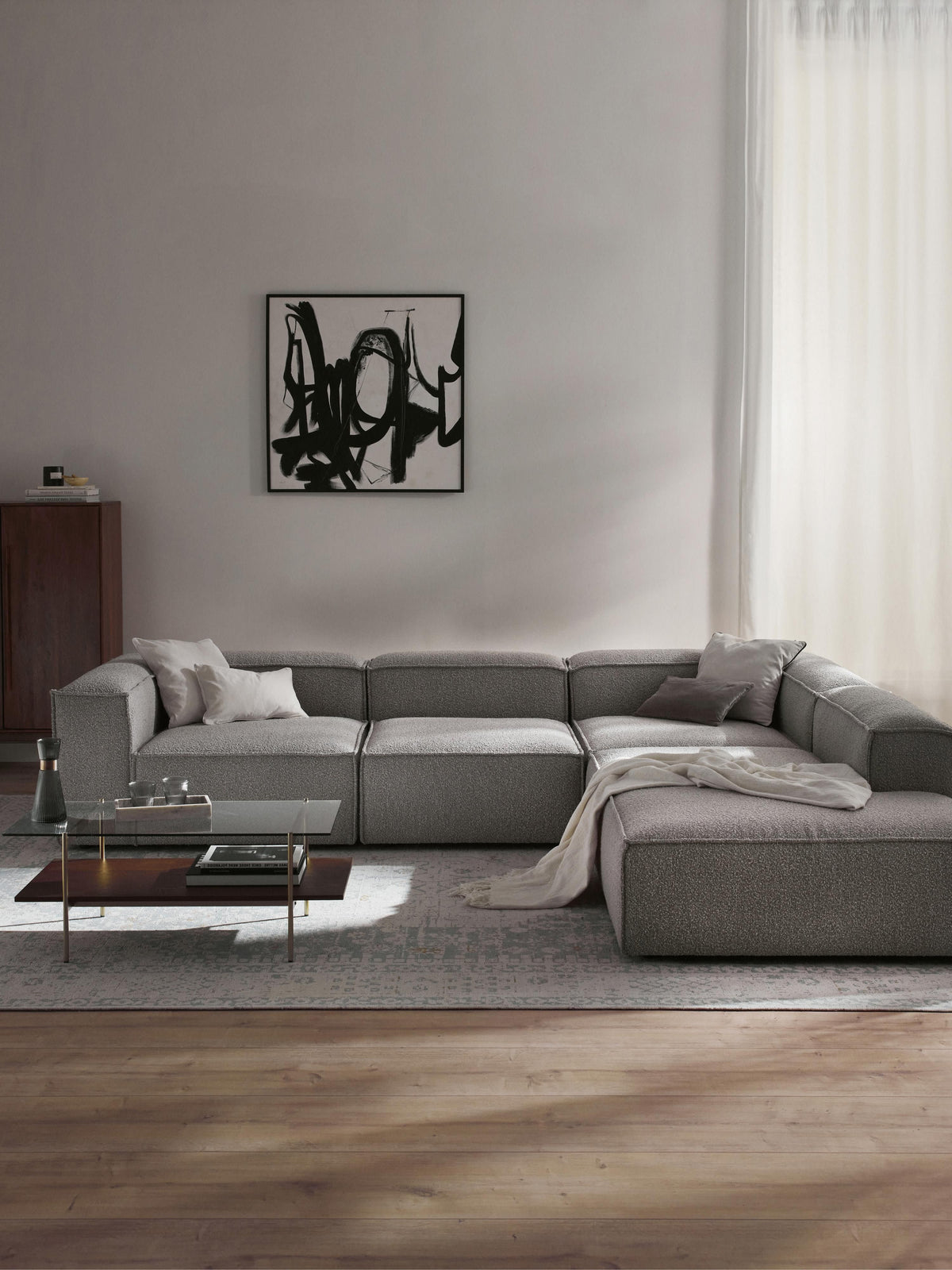 Lenroven XL Modular Bouclé Corner Sofa (4-Seater)