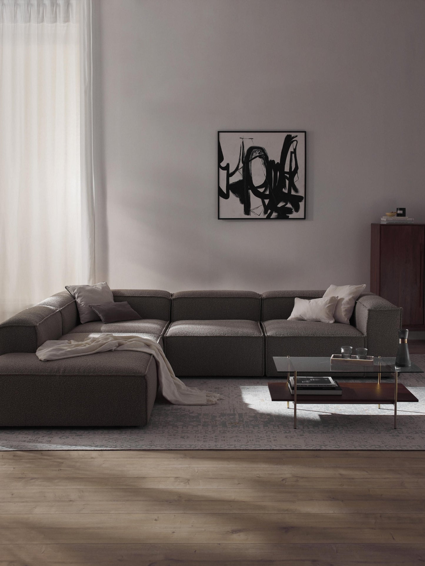 Lenroven XL Modular Bouclé Corner Sofa (4-Seater)