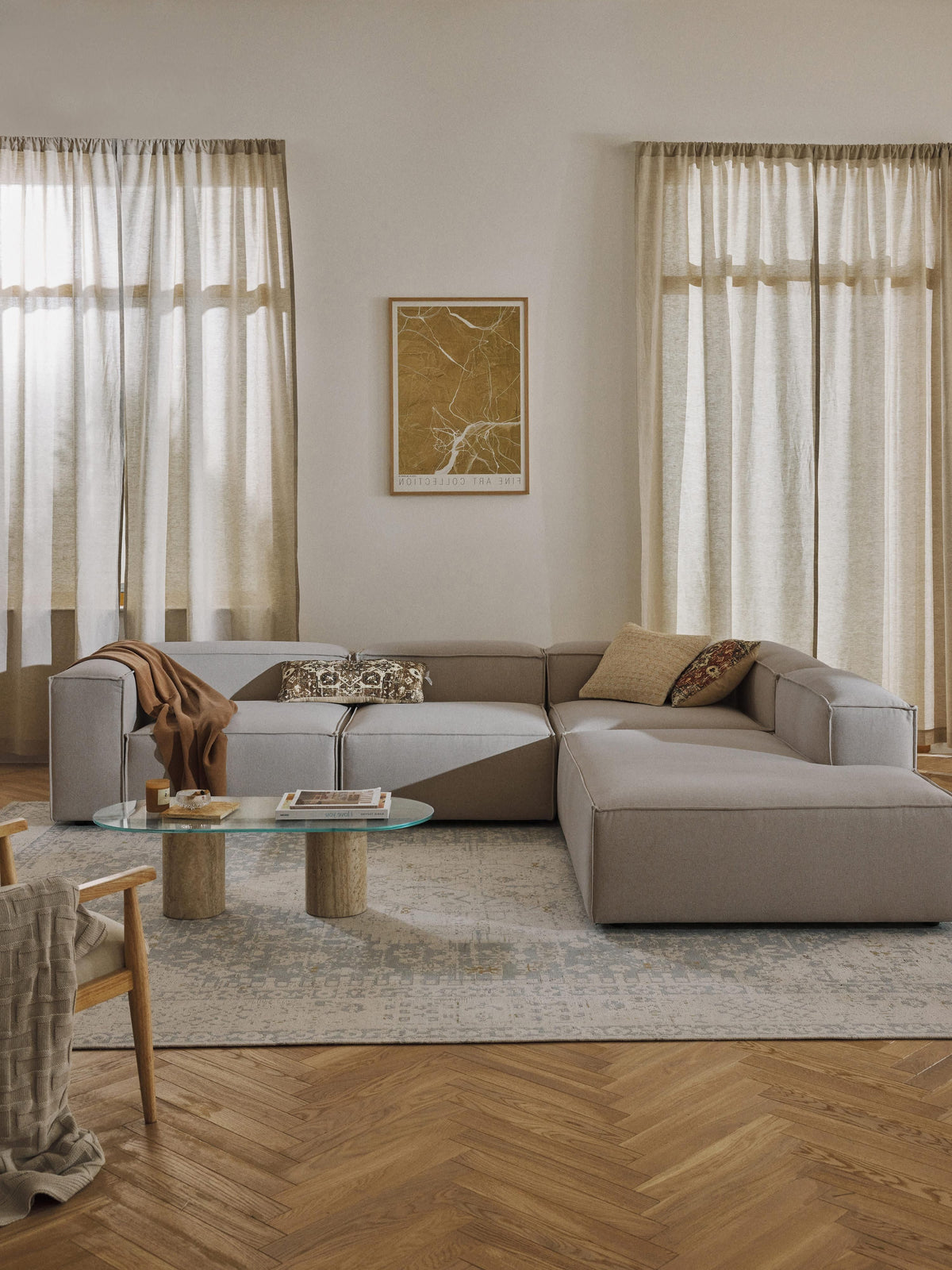 Lenroven XL Modular Corner Sofa, 4-Seater