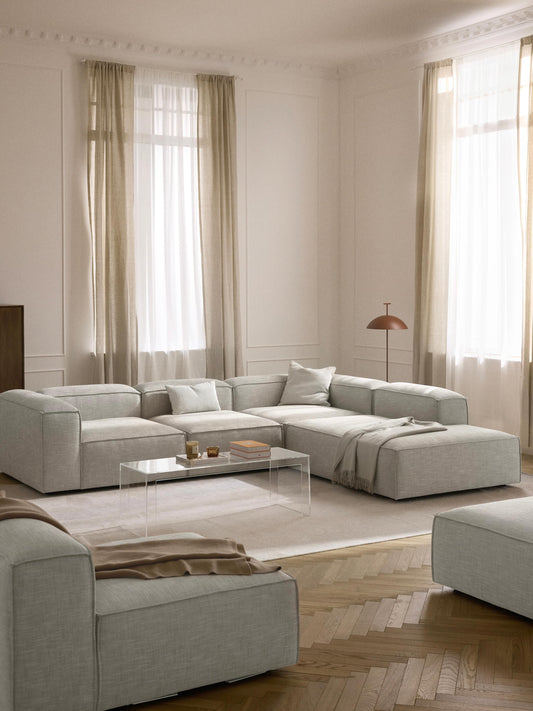 Lenroven XL Modular Corner Sofa in Linen Blend (4-Seater)