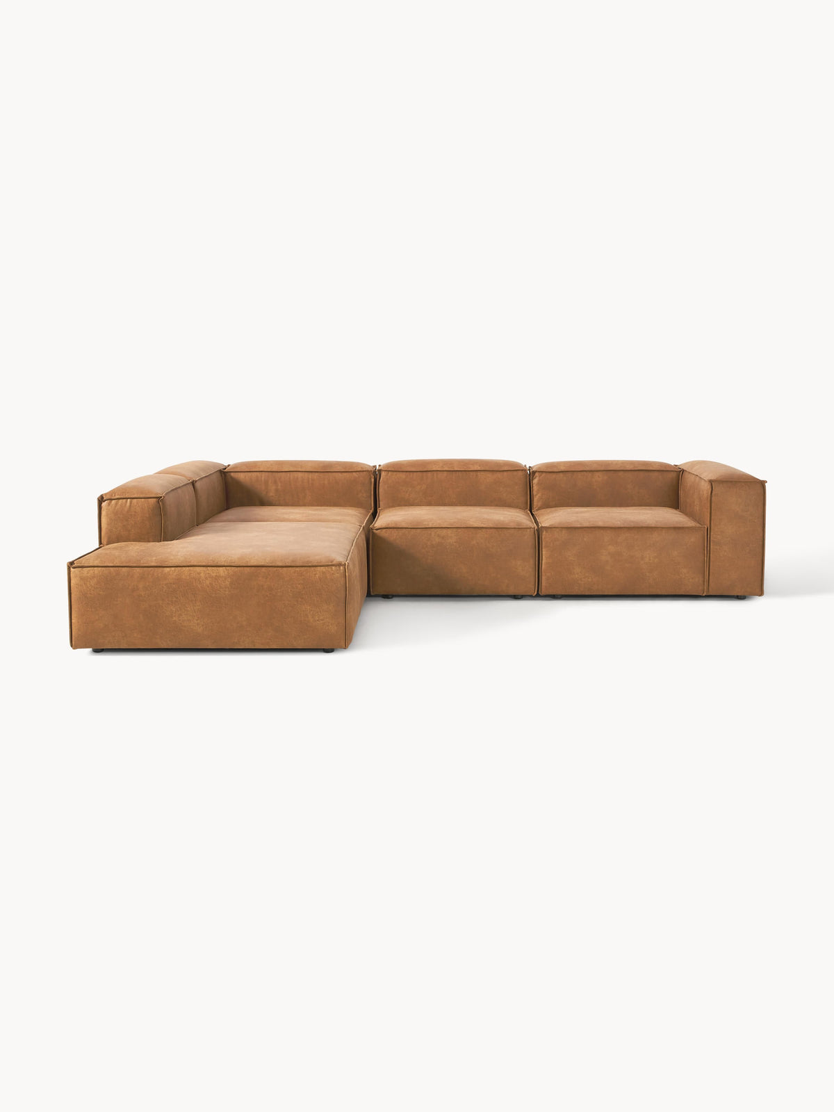 Lenroven XL Modular Leather Corner Sofa (4-Seater)