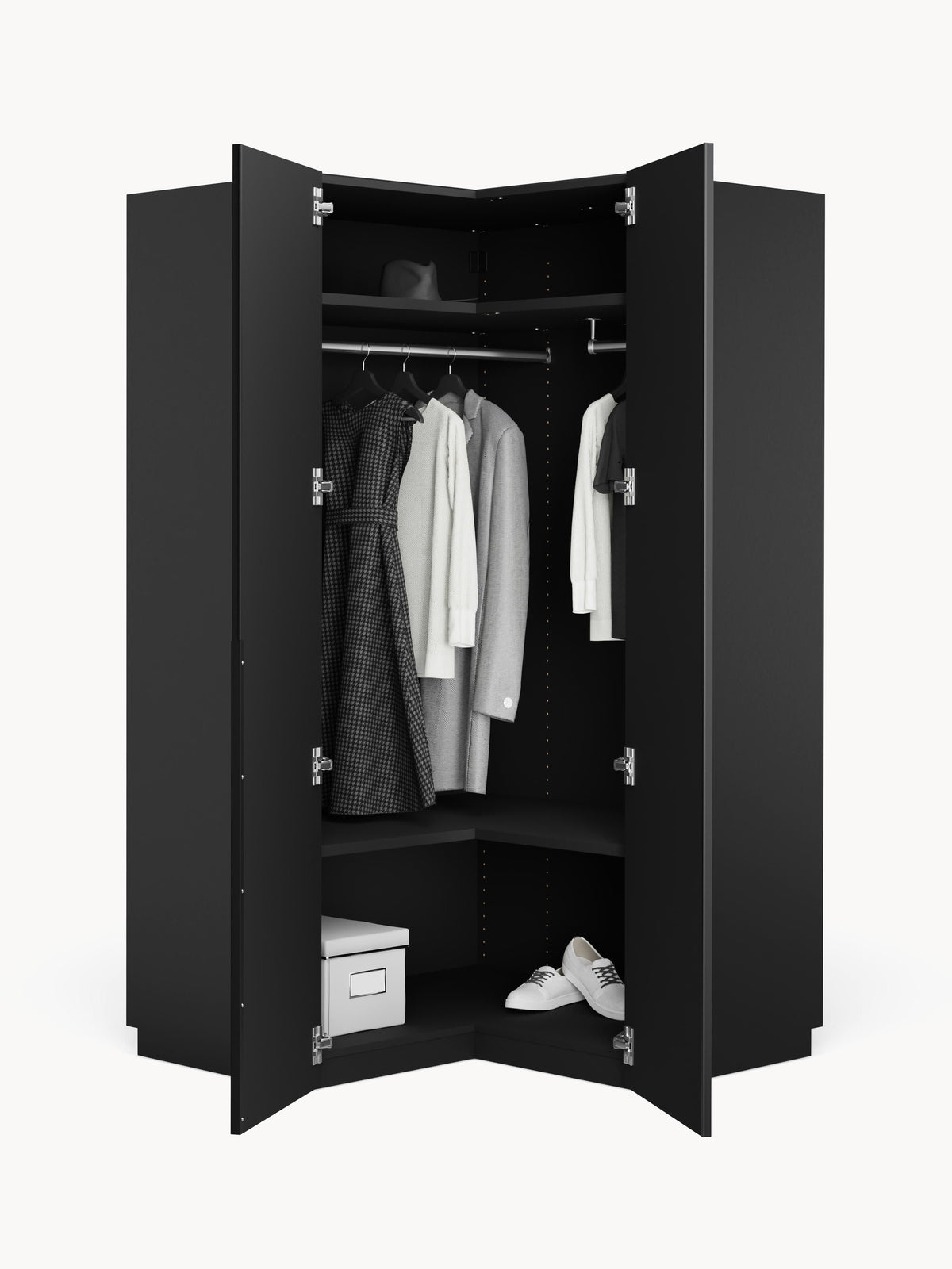 Lenvino Modular Corner Wardrobe, 115 cm Wide, in Various Sizes