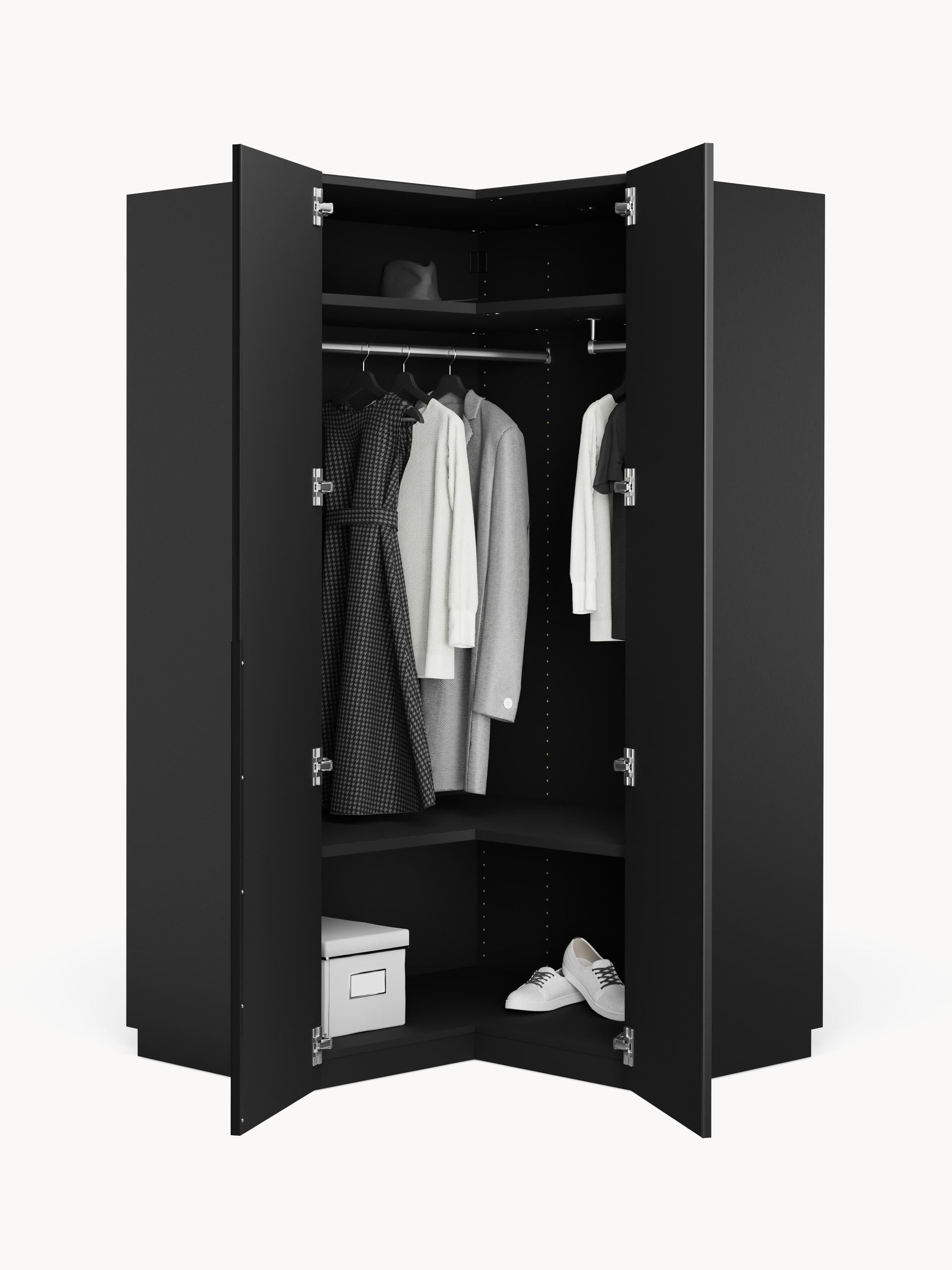 Lenvino Modular Corner Wardrobe, 115 cm Wide, in Various Sizes