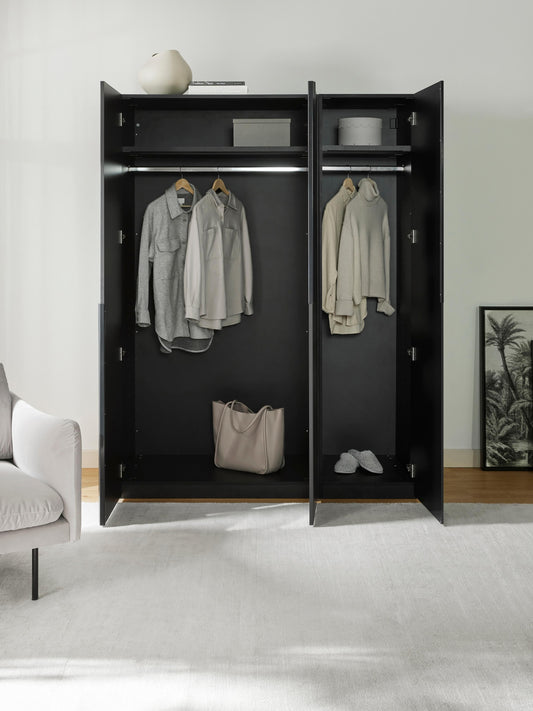 Lenvino Modular Hinged-Door Wardrobe, 150 cm Wide, in Various Sizes