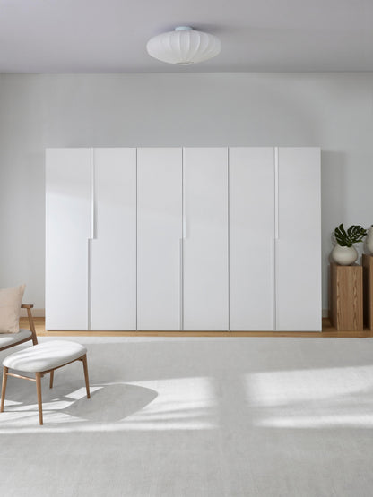 Lenvino Modular Hinged-Door Wardrobe, 300 cm Wide, in Various Sizes