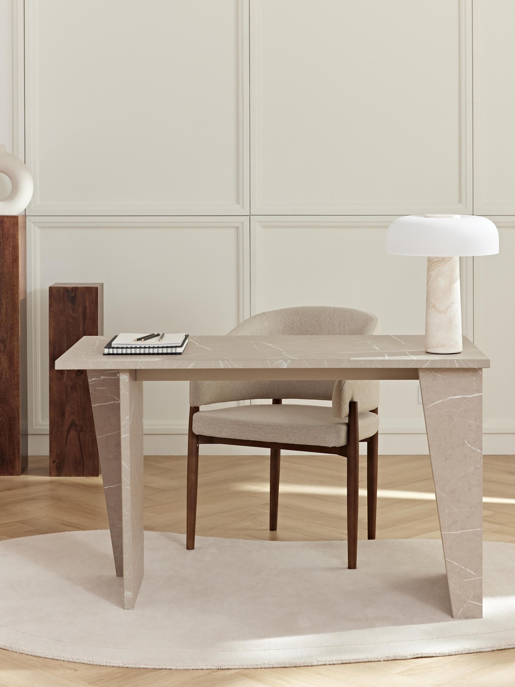 Liarno Desk in Travertine Look