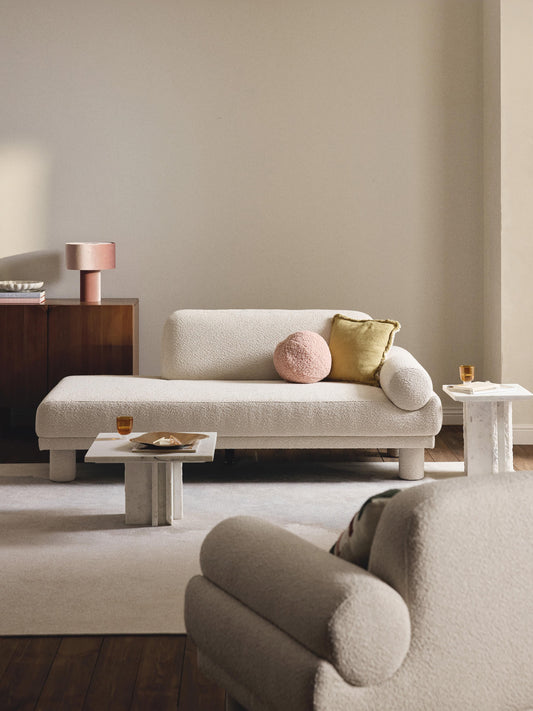Lilquest Ottoman in Bouclé