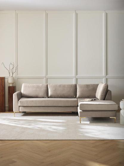 Lunbero Sofa Bed in Velvet with Mattress, 3-Seater