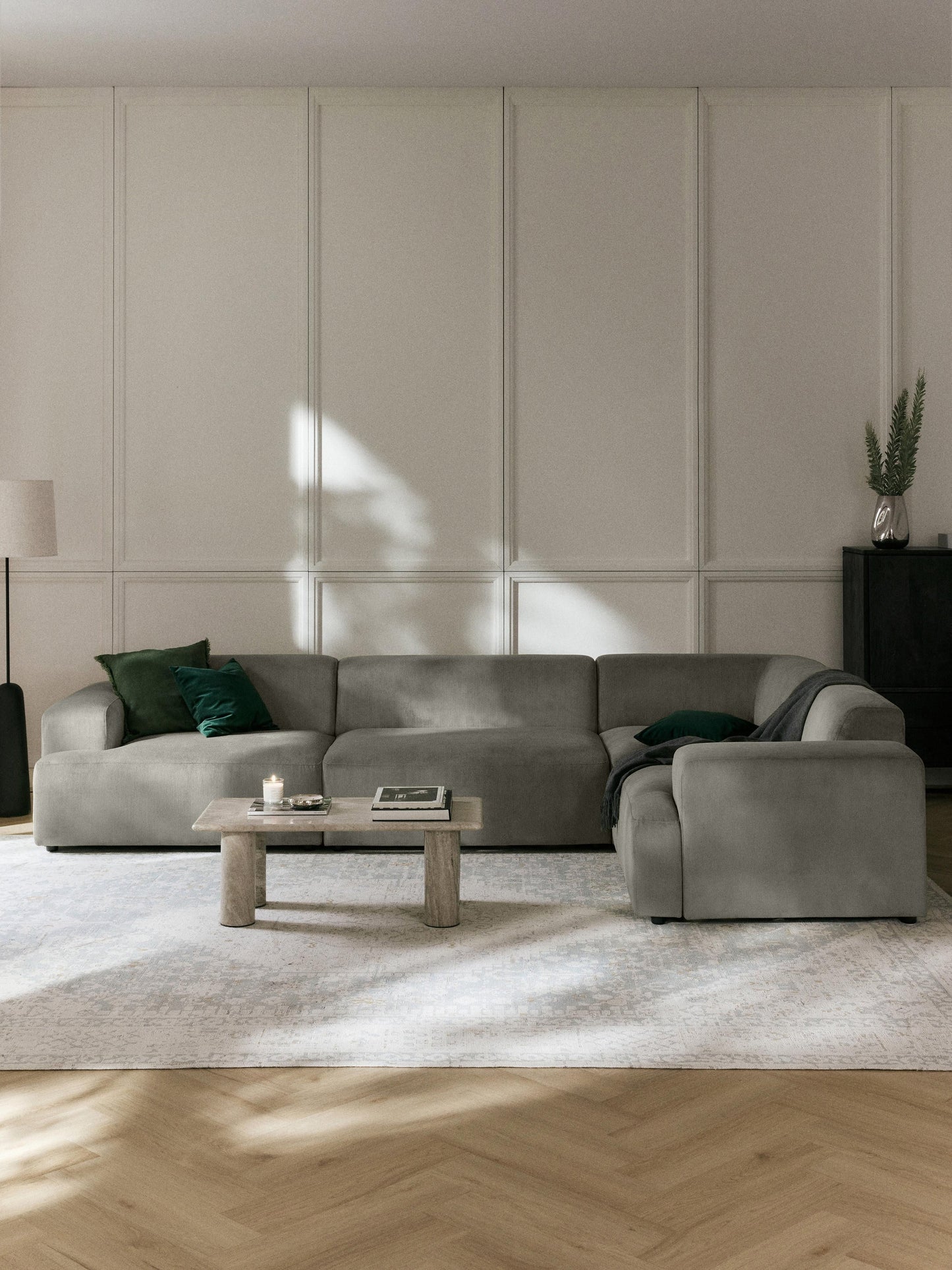 Melvorna Large Corner Sofa in Corduroy (4-Seater)