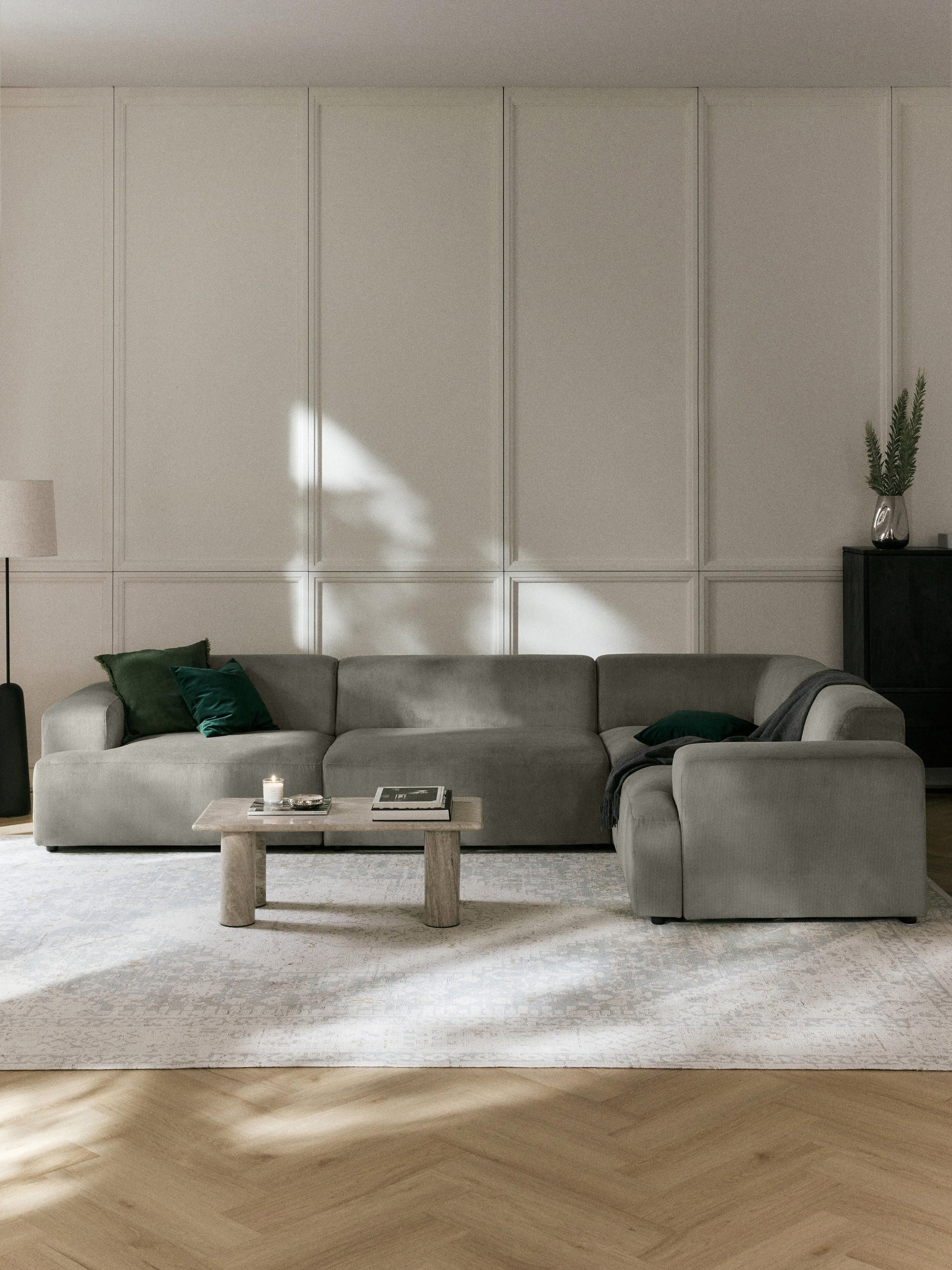 Melvorna Large Corner Sofa in Corduroy (4-Seater)