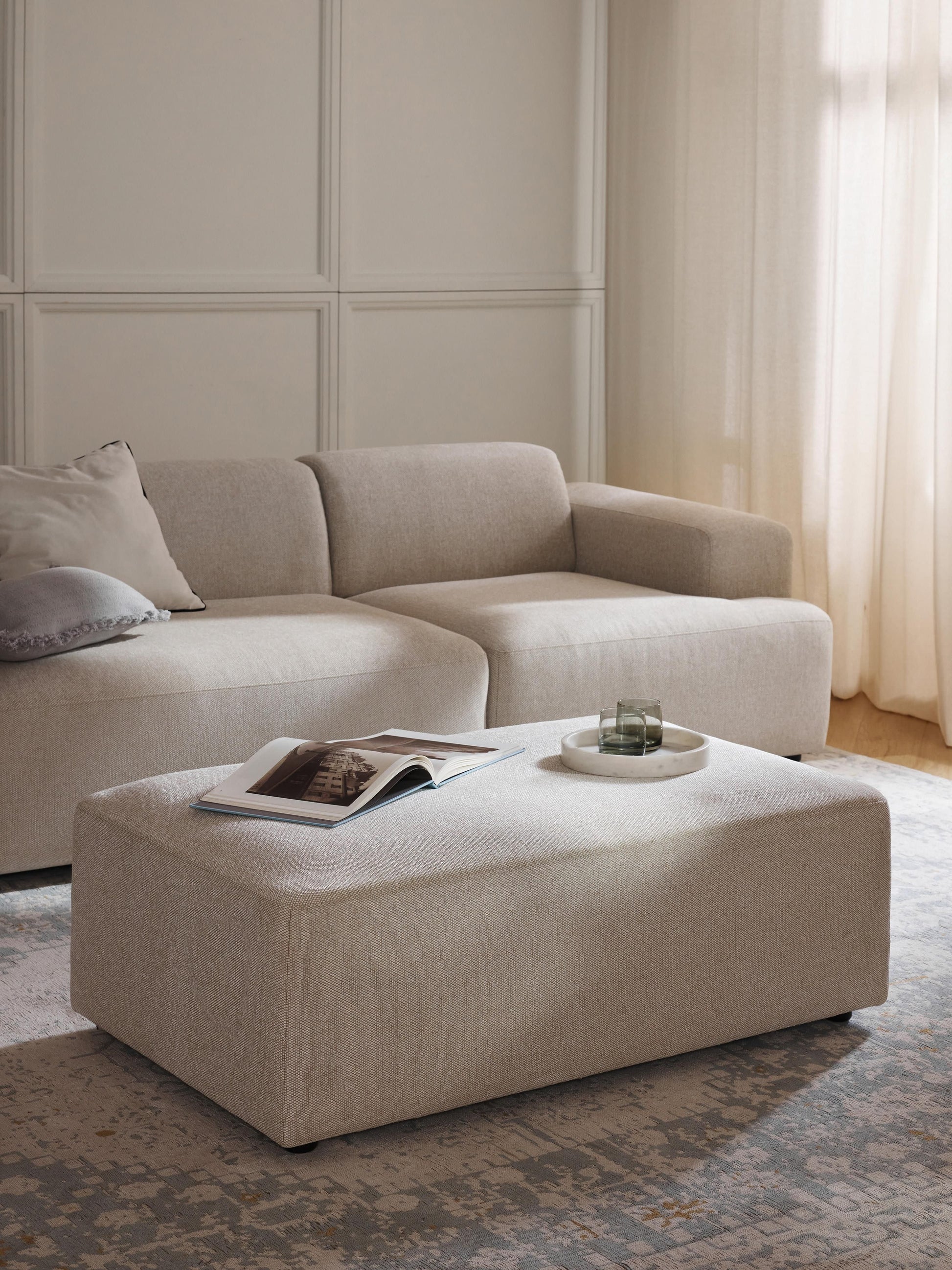 Melvorna Ottoman, XL, W 116 x D 72 cm