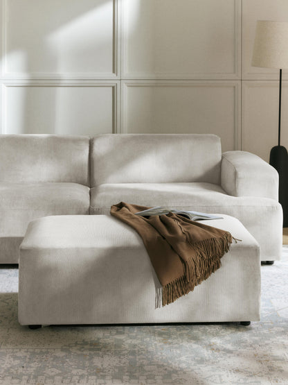 Melvorna XL Ottoman in Corduroy, W 116 x D 72 cm