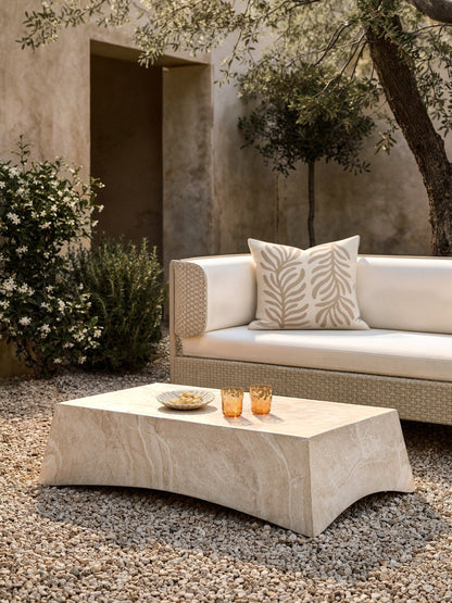 Mohquest Indoor & Outdoor Coffee Table in Travertine Look, W 120 cm