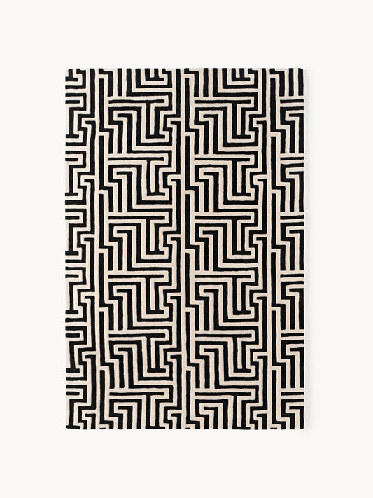 Montino Wool Hand-Tufted Rug with Raised High-Low Texture