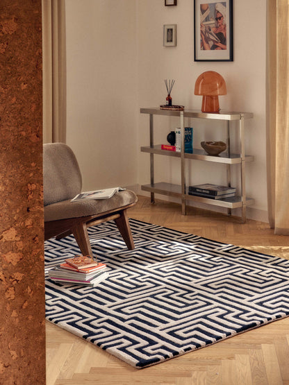 Montino Wool Hand-Tufted Rug with Raised High-Low Texture