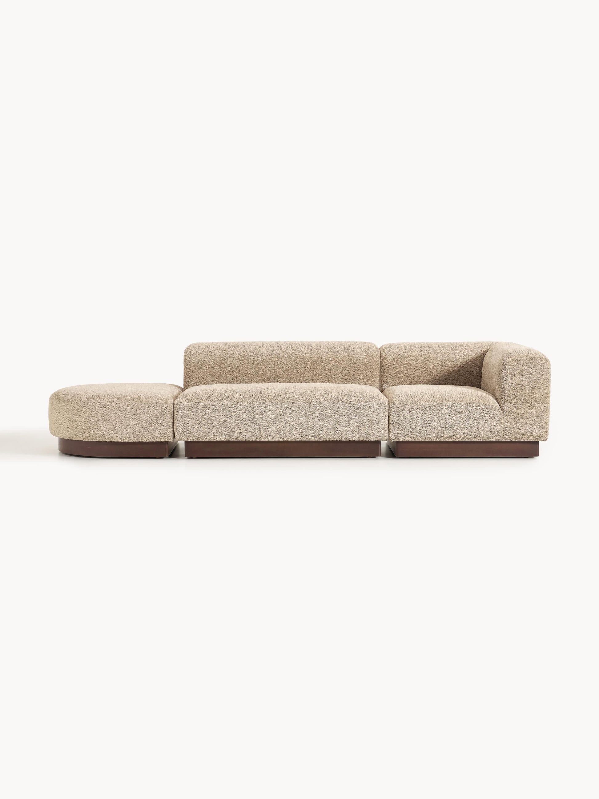 Natvorna Modular Ottoman in Teddy Bouclé with Stool (Left/Right)