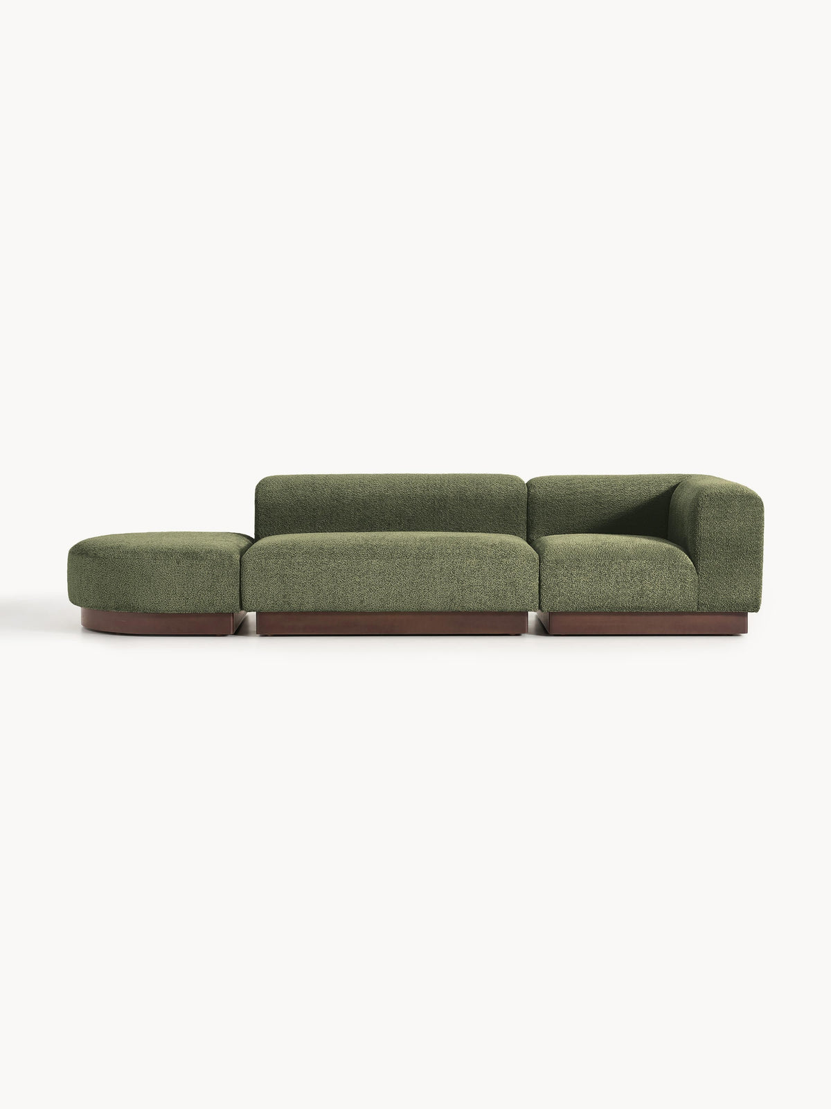 Natvorna Modular Ottoman in Teddy Bouclé with Stool (Left/Right)