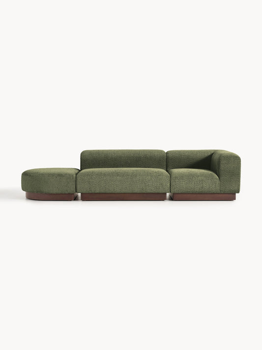 Natvorna Modular Ottoman in Teddy Bouclé with Stool (Left/Right)
