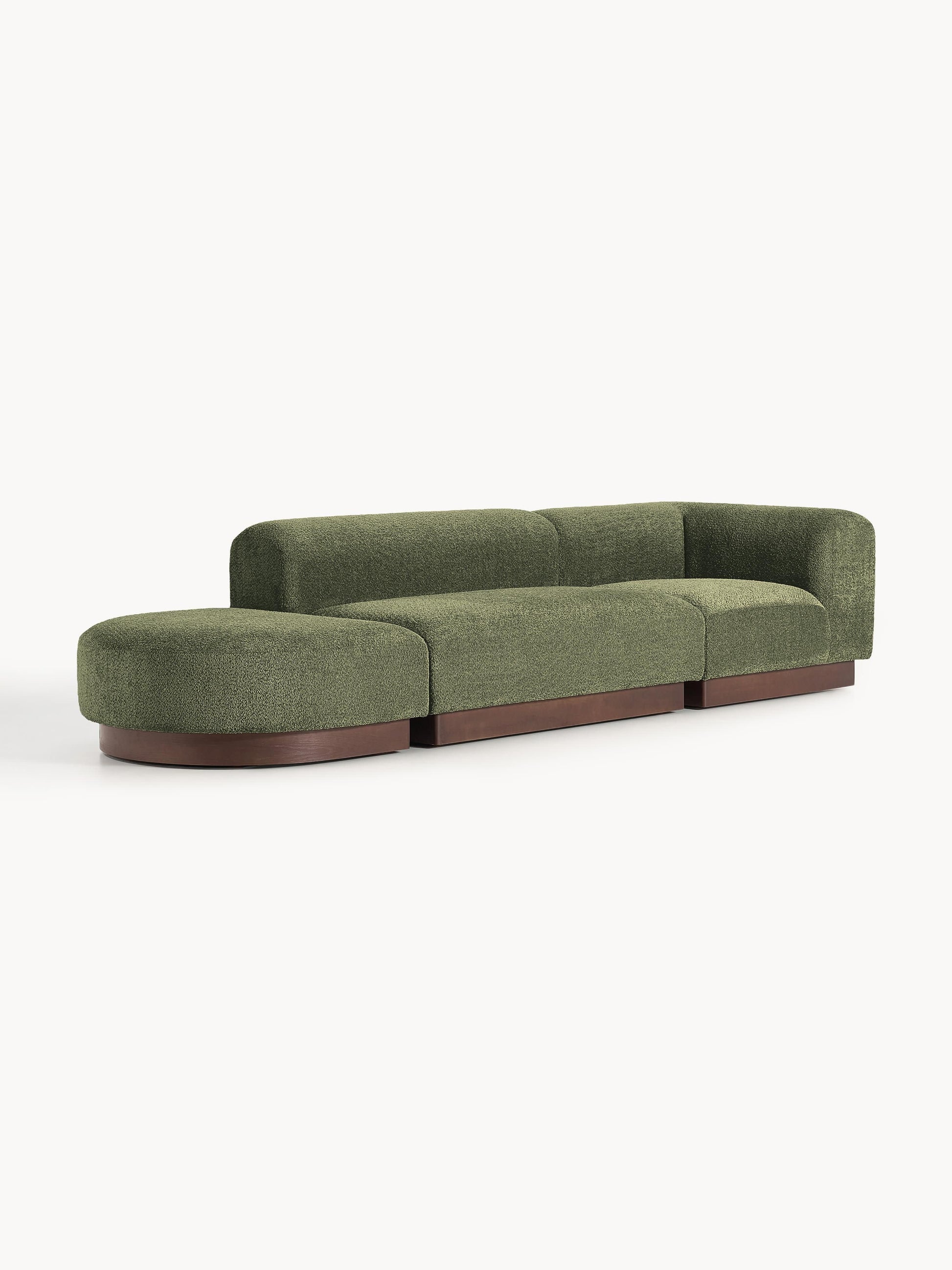 Natvorna Modular Ottoman in Teddy Bouclé with Stool (Left/Right)