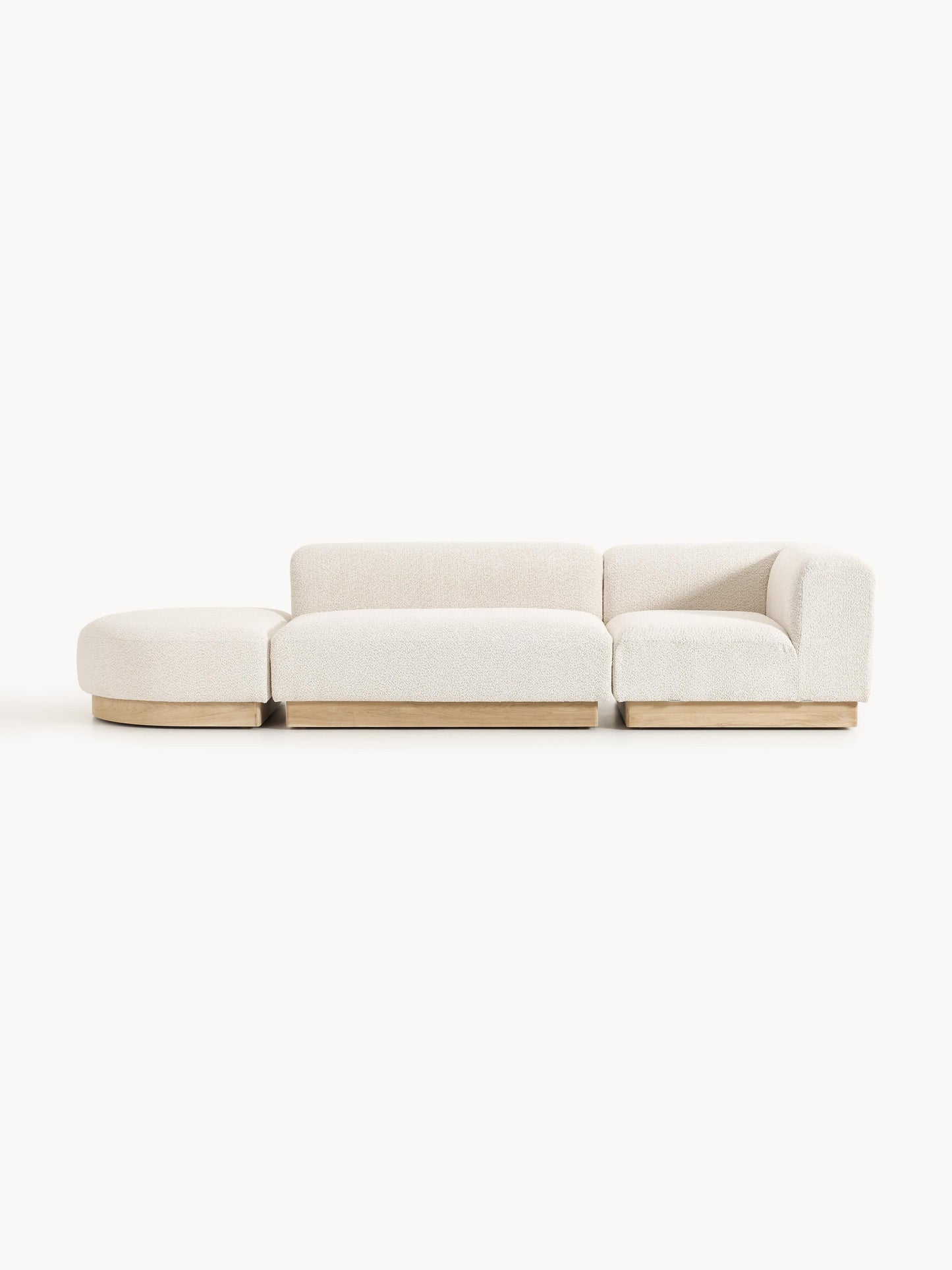 Natvorna Modular Ottoman in Teddy Bouclé with Stool (Left/Right)