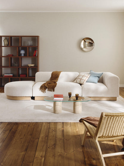 Natvorna Modular Ottoman in Teddy Bouclé with Stool (Left/Right)