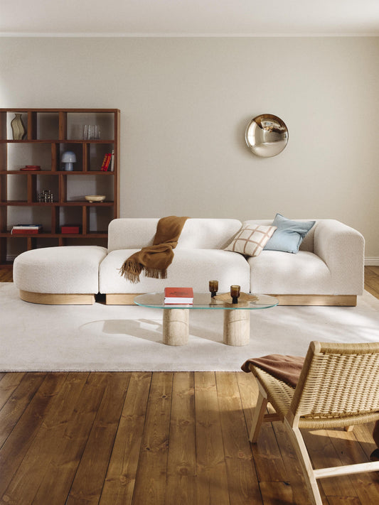 Natvorna Modular Ottoman in Teddy Bouclé with Stool (Left/Right)
