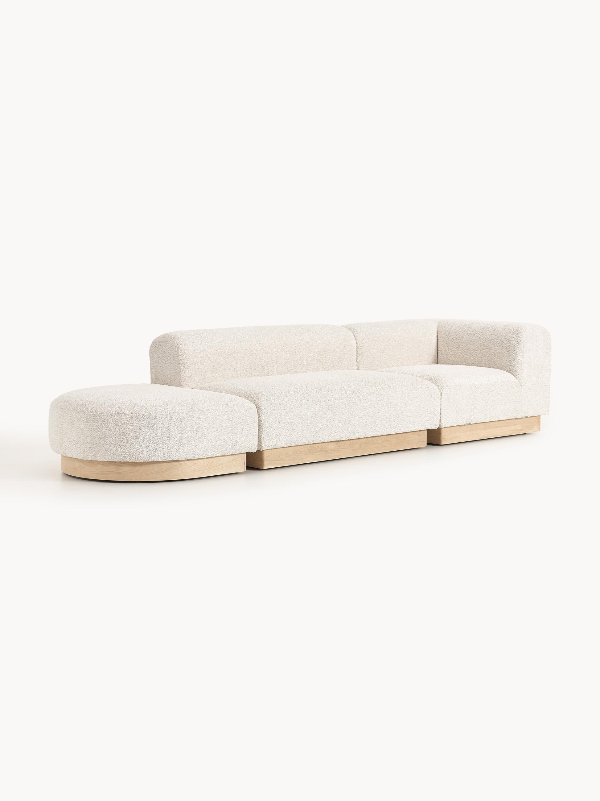 Natvorna Modular Ottoman in Teddy Bouclé with Stool (Left/Right)