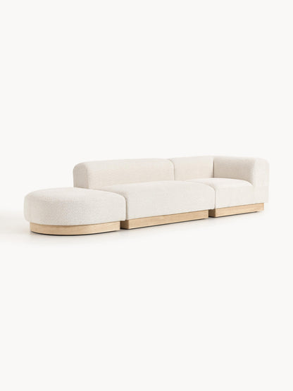 Natvorna Modular Ottoman in Teddy Bouclé with Stool (Left/Right)