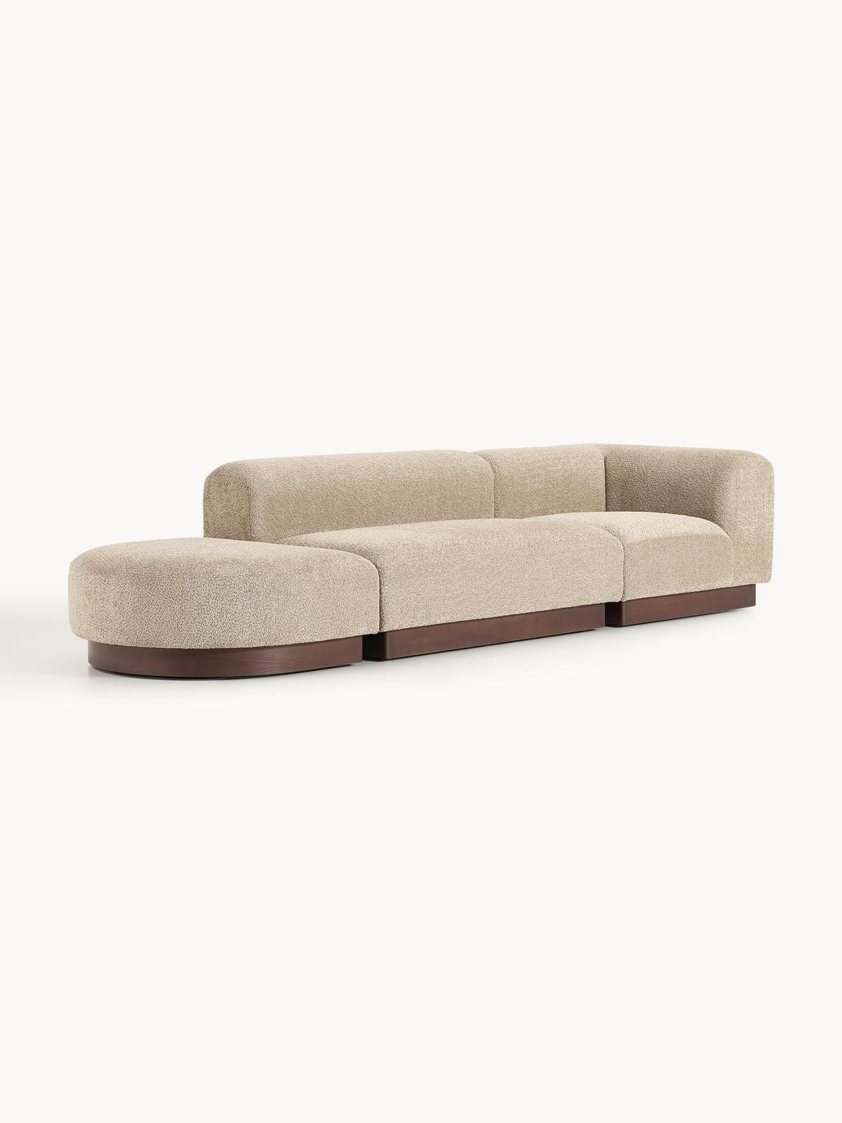 Natvorna Modular Ottoman in Teddy Bouclé with Stool (Left/Right)