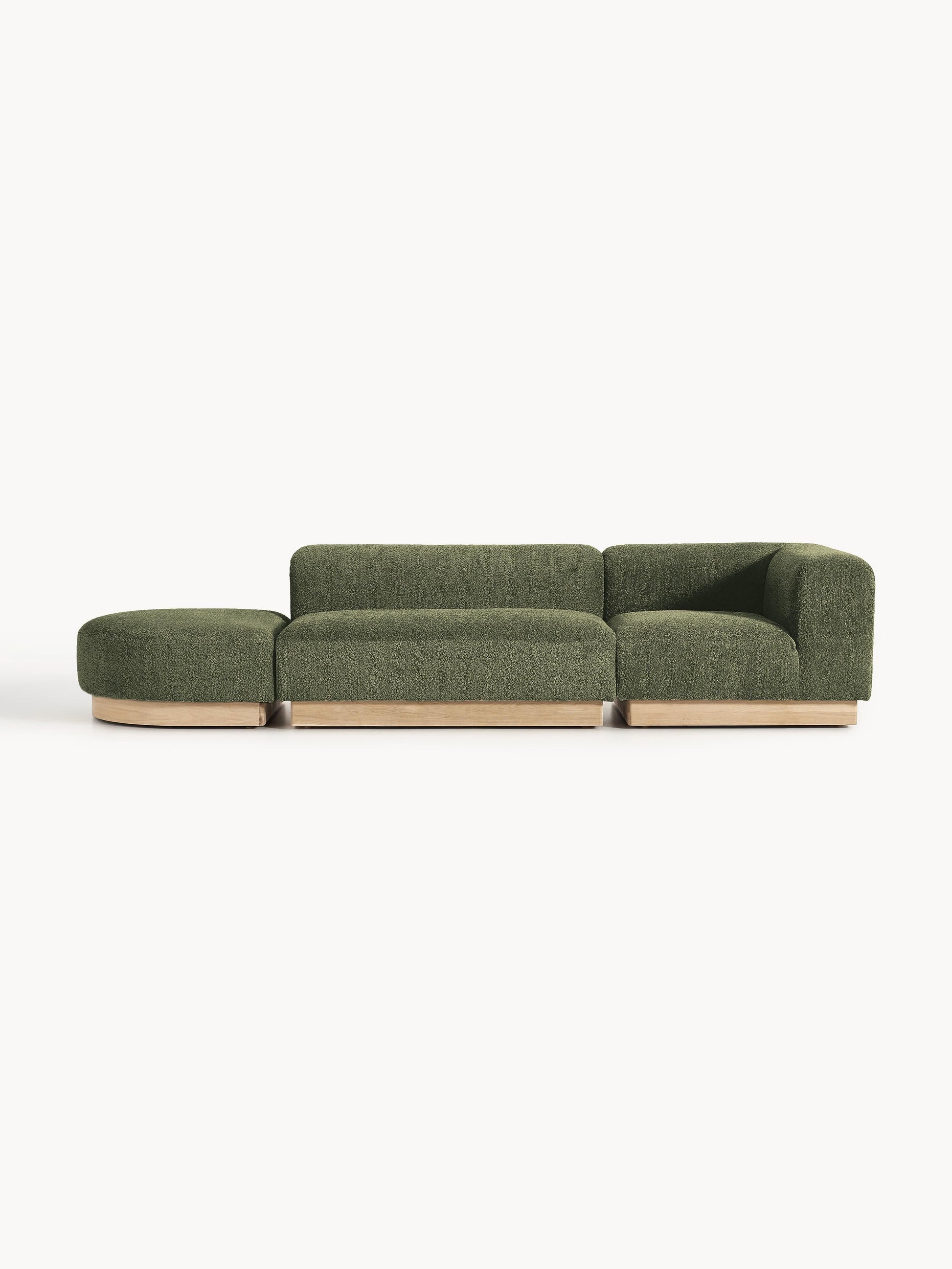 Natvorna Modular Ottoman in Teddy Bouclé with Stool (Left/Right)
