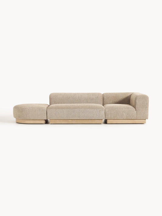 Natvorna Modular Ottoman in Teddy Bouclé with Stool (Left/Right)