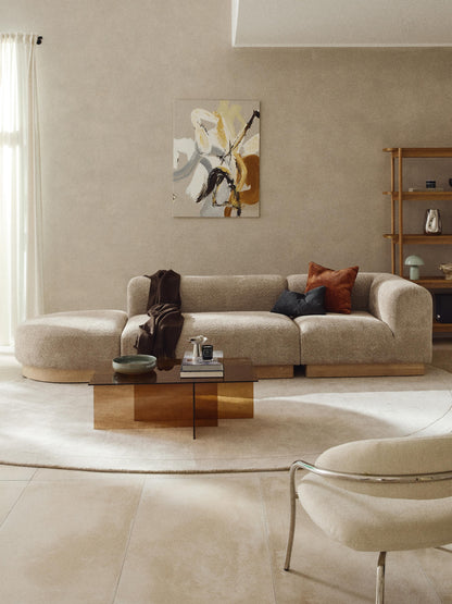Natvorna Modular Ottoman in Teddy Bouclé with Stool (Left/Right)