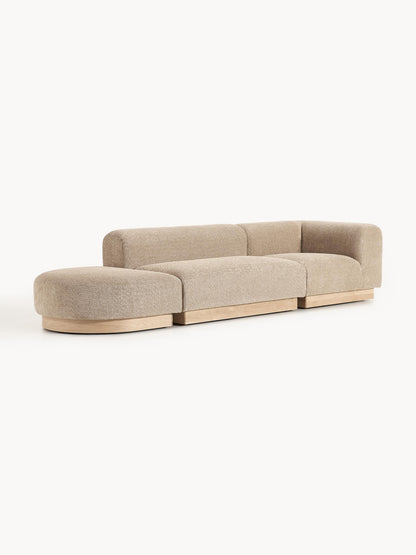 Natvorna Modular Ottoman in Teddy Bouclé with Stool (Left/Right)