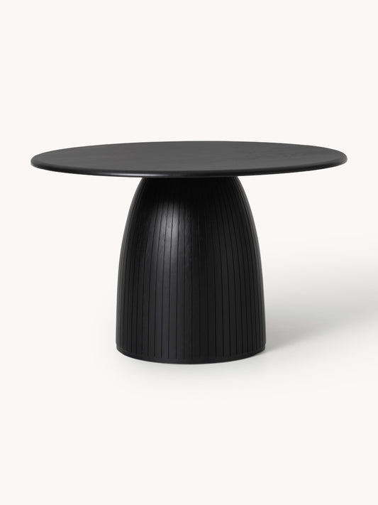 Nelvestra Round Dining Table with Fluted Texture, in Various Sizes