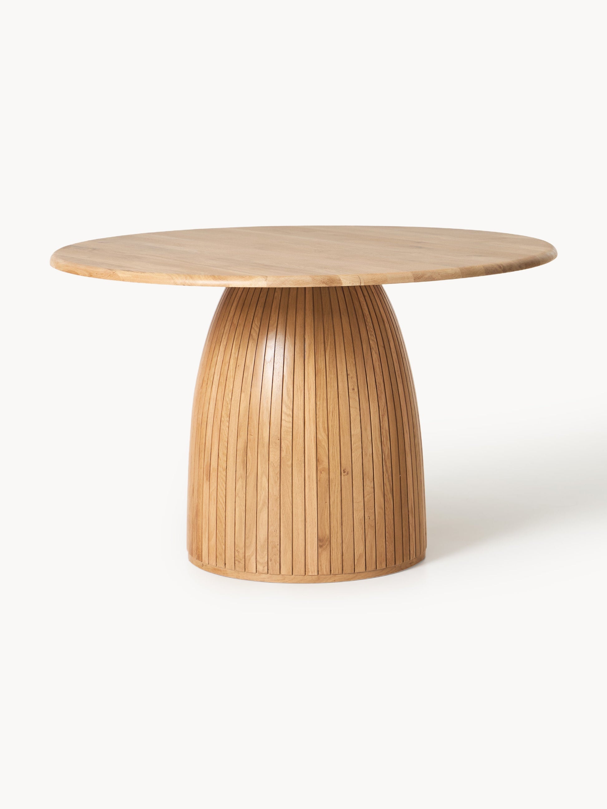 Nelvestra Round Dining Table with Fluted Texture, in Various Sizes