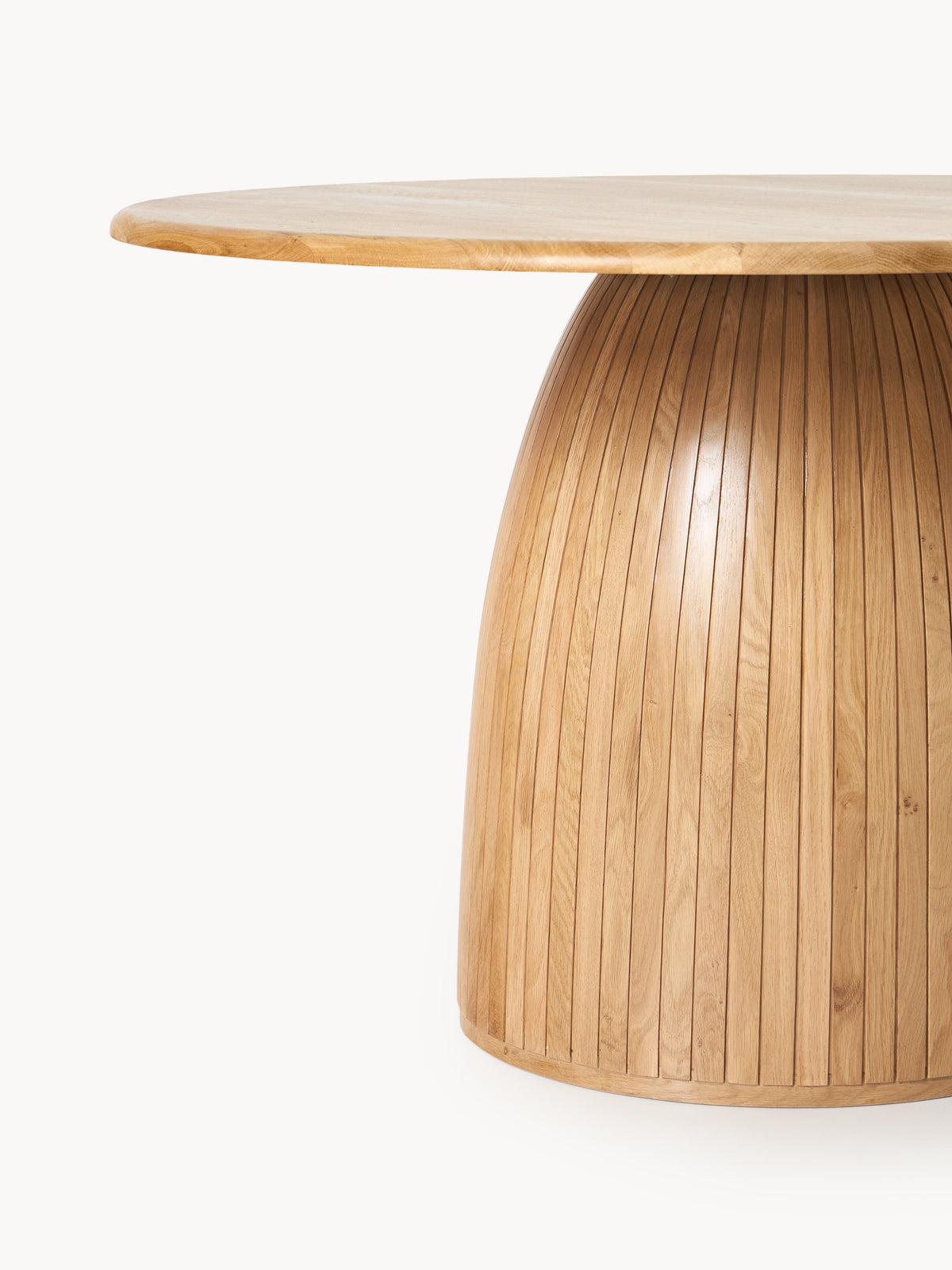Nelvestra Round Dining Table with Fluted Texture, in Various Sizes