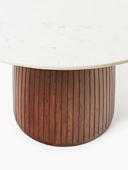 Nelvestra Round Dining Table with Marble Tabletop, Ø 115 cm