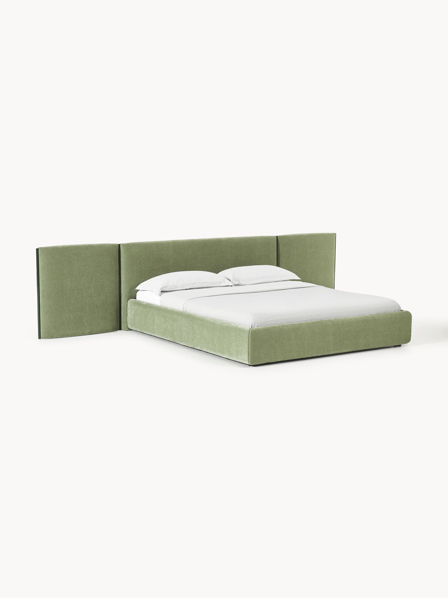 Otquest Upholstered Bed with Folding Headboard