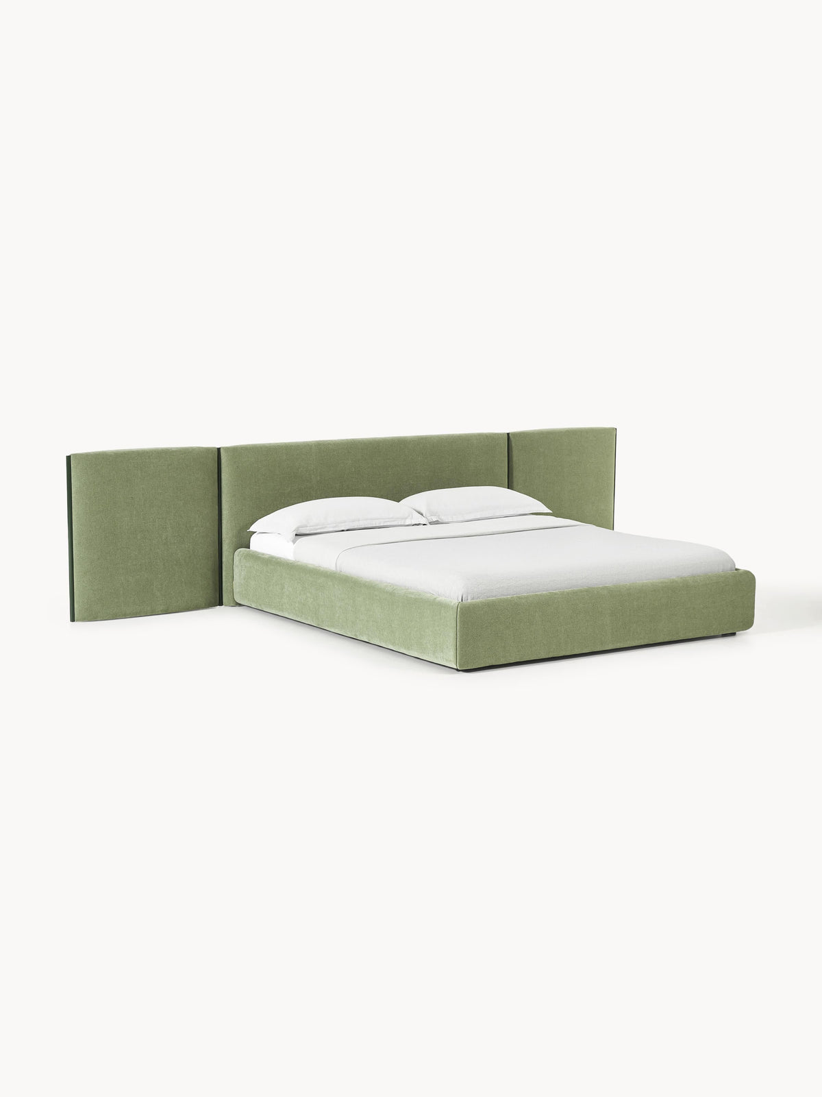 Otquest Upholstered Bed with Folding Headboard