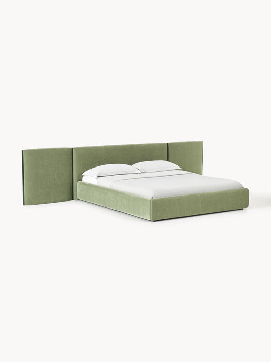 Otquest Upholstered Bed with Folding Headboard